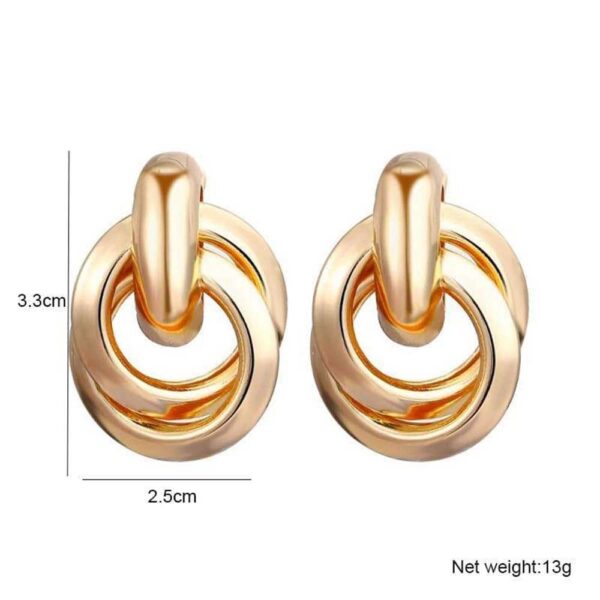 Stylish Golden Round Stud Earrings For Girls