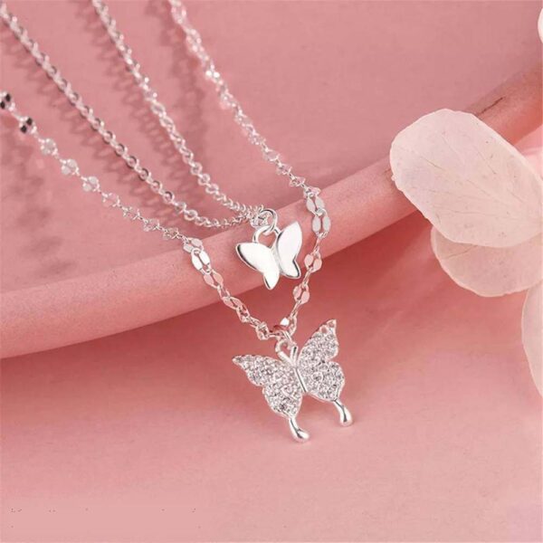 Trendy Double Layer Butterfly Necklace