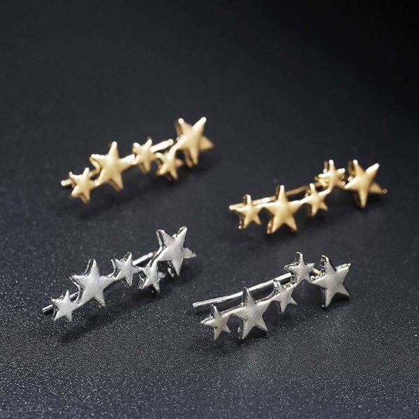 Pair Of Gold And Silver Plated Star Design Ear Stids