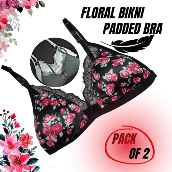 Women's Floral Bikini Padded Bra